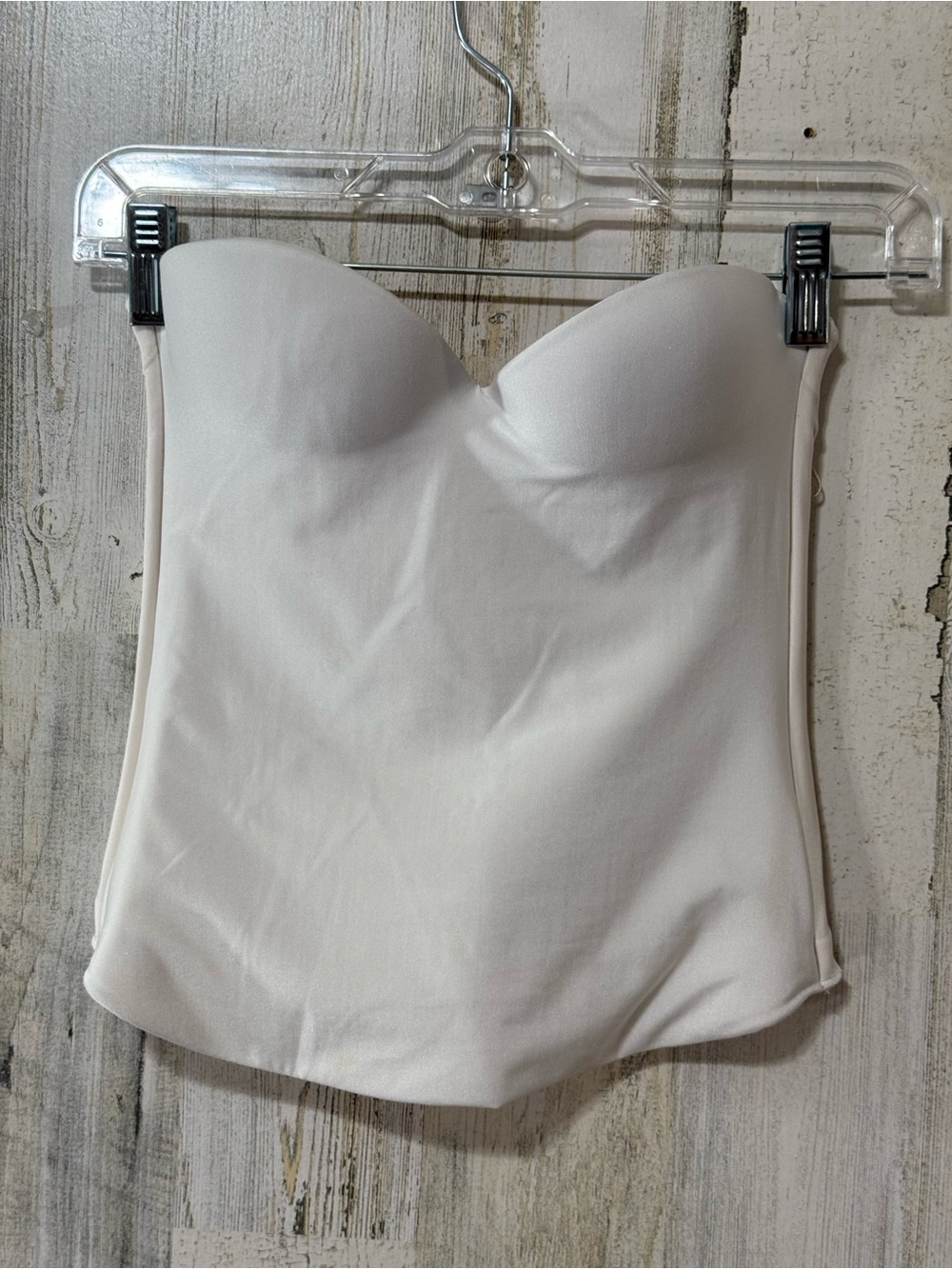 David's Bridal Strapless Bra White Bustier Bra
